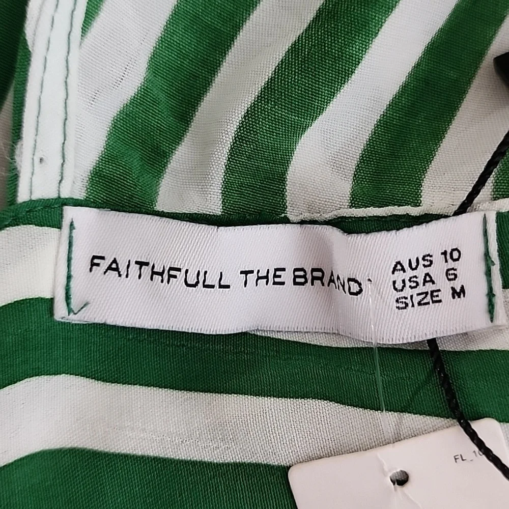 NWT Faithfull The Brand Milan Midi‎ Striped Dress Size Medium - Picture 9 of 14